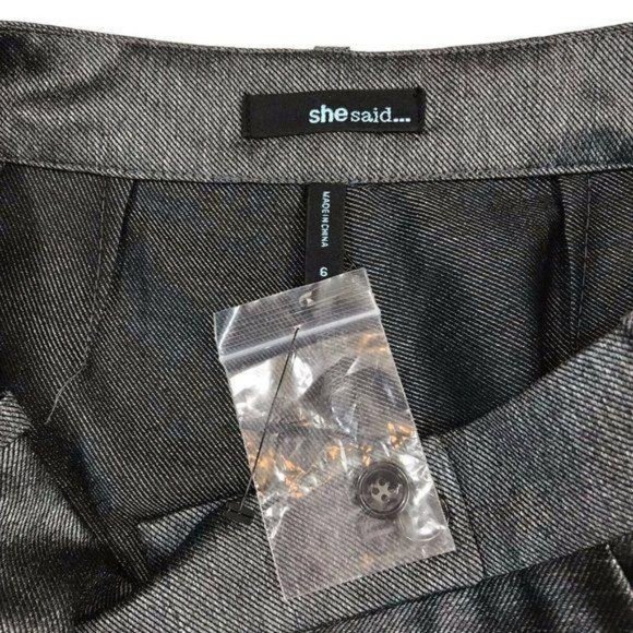 She Said  Ruched Ankle Loose Fit Metallic Pants - Picture 4 of 6